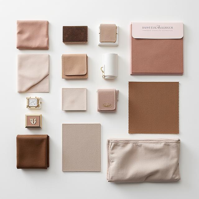 Moodboard stratégique avec des textures et des palettes de couleurs pour une marque de luxe.